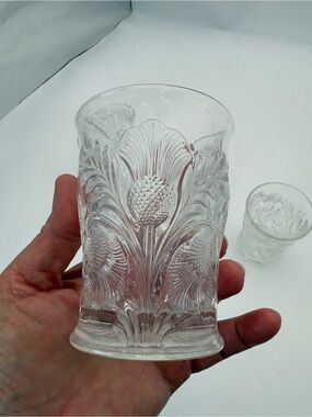 Gorgeous Vintage Mosser Inverted Thistle Clear Glass Tumbler